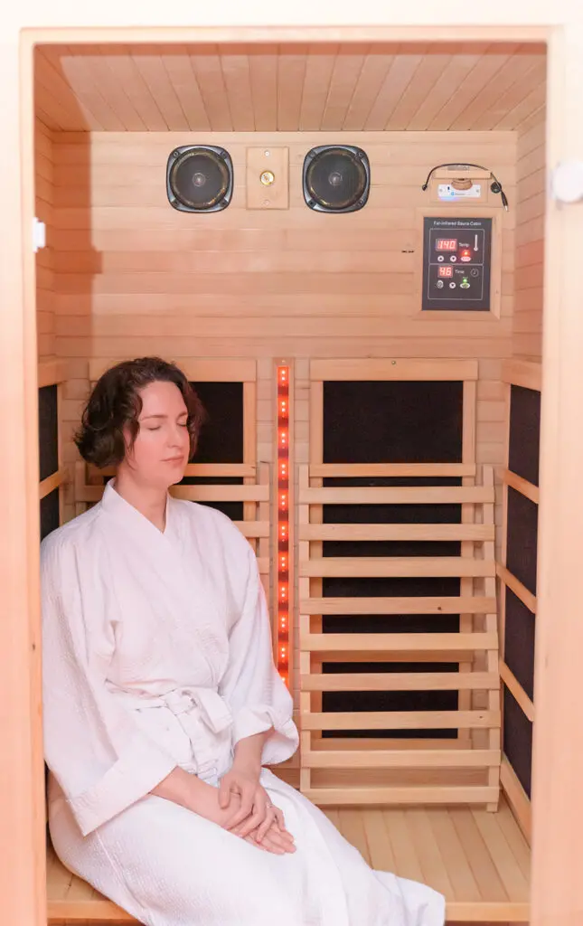 Woman in the infrared sauna