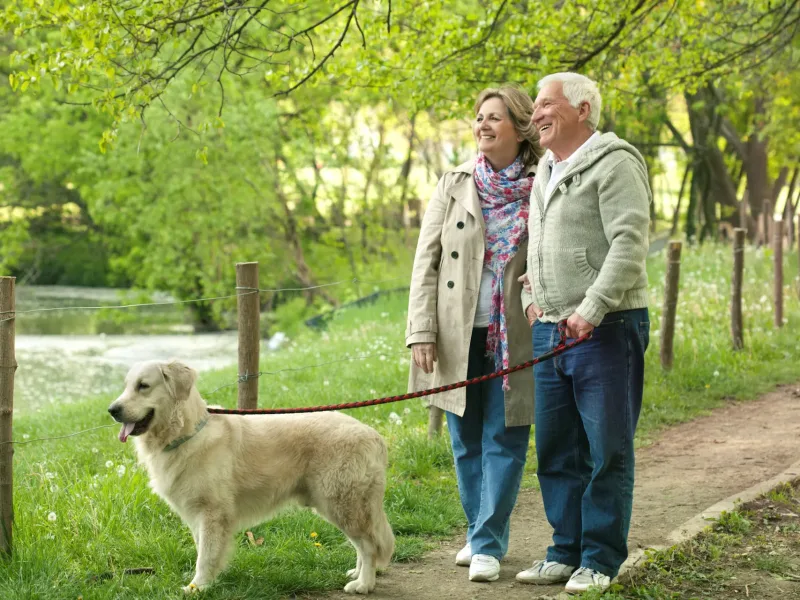 Couple with dog