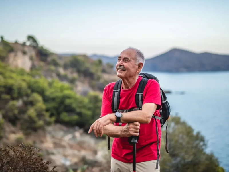 Hiking senior