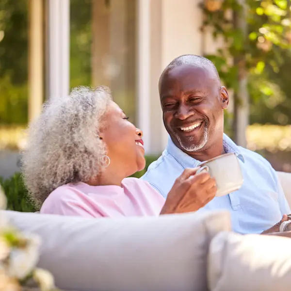 Couple smiling