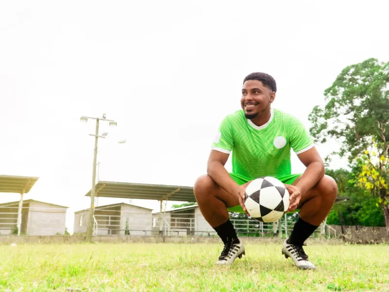 Man with a soccer ball